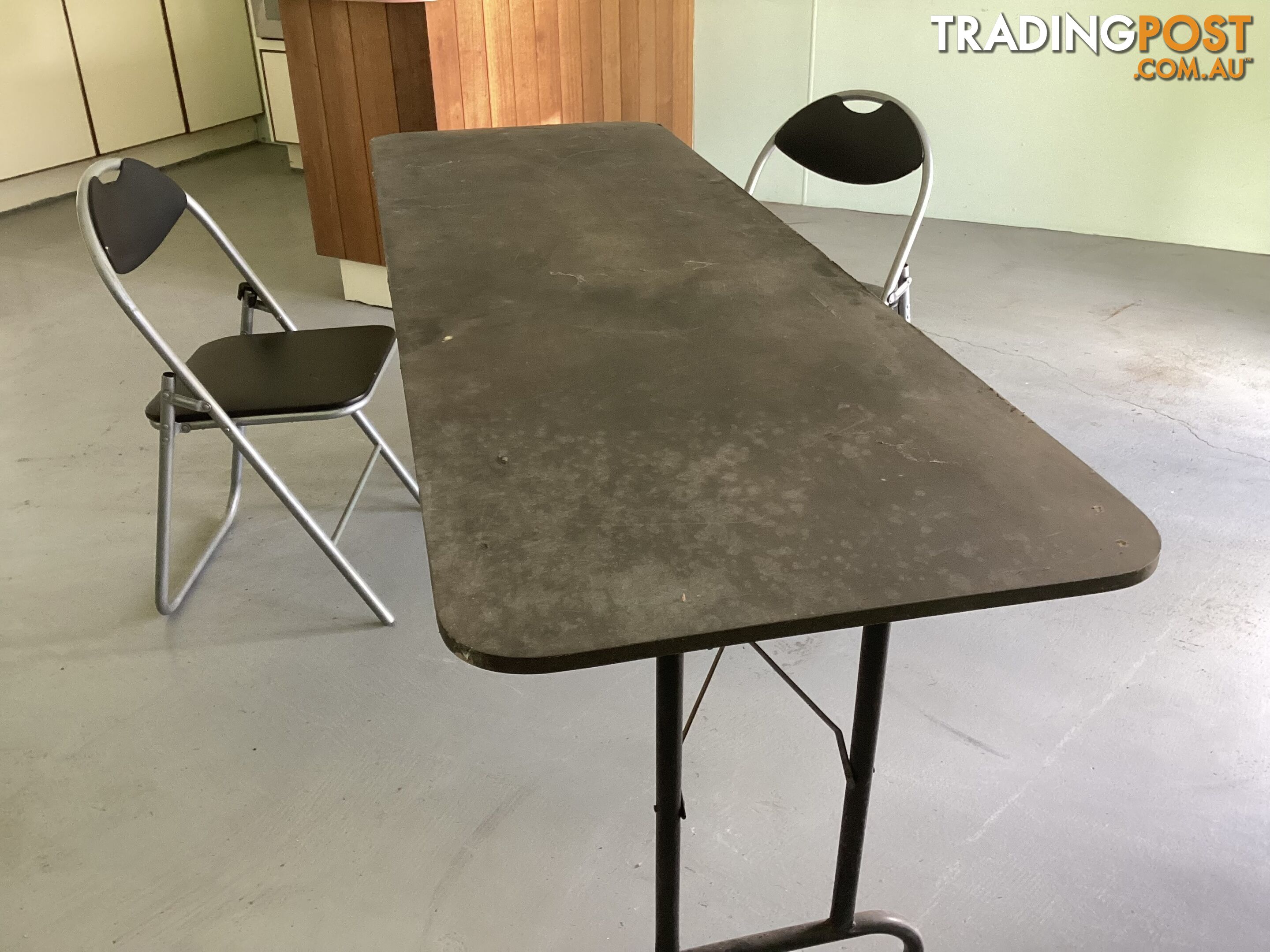 Folding tables and chairs
