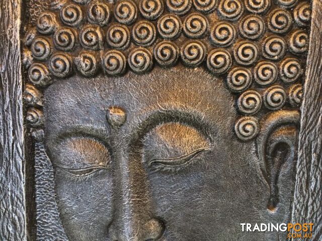 WALL PLAQUE BUDDHA FACE ON FRAME 120X100cm (BLK SILVER) - photo 2 of 4
