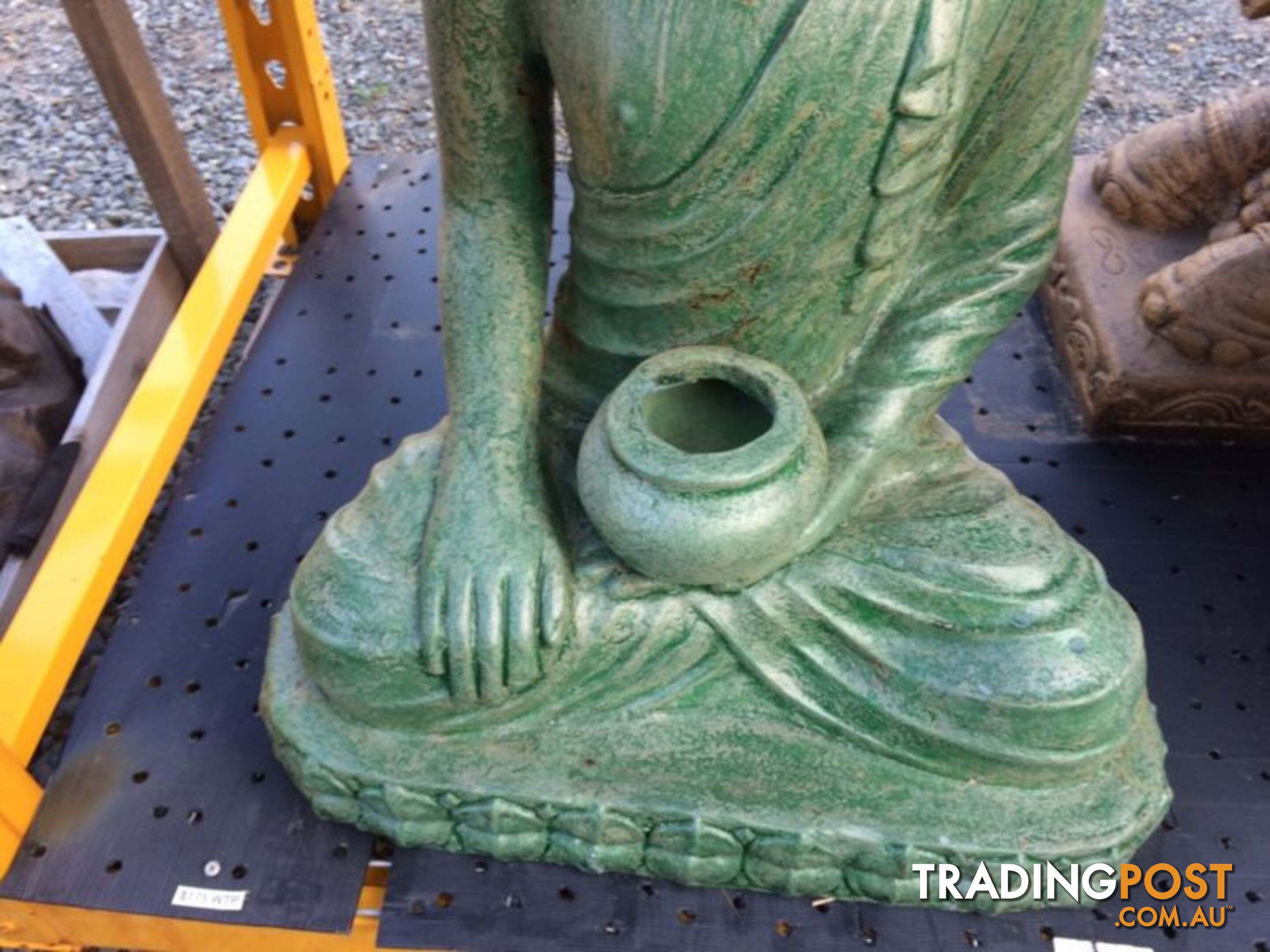 STATUE SITTING BUDDHA BOWL (2BLK RUSTIC/2GREEN RUSTIC)