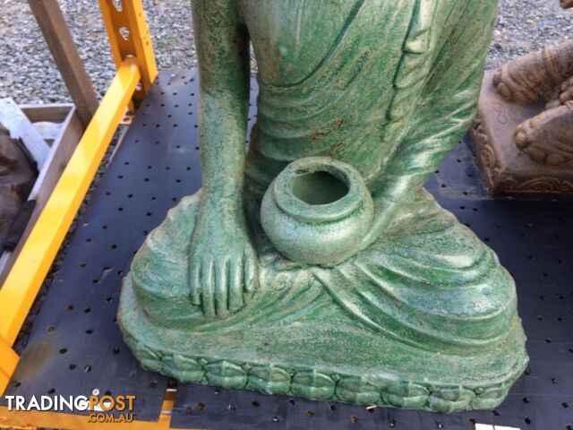 STATUE SITTING BUDDHA BOWL (2BLK RUSTIC/2GREEN RUSTIC)