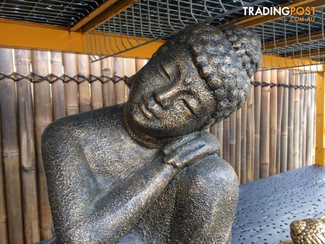 STATUE BUDDHA RESTING 70cm (BLK GOLD)