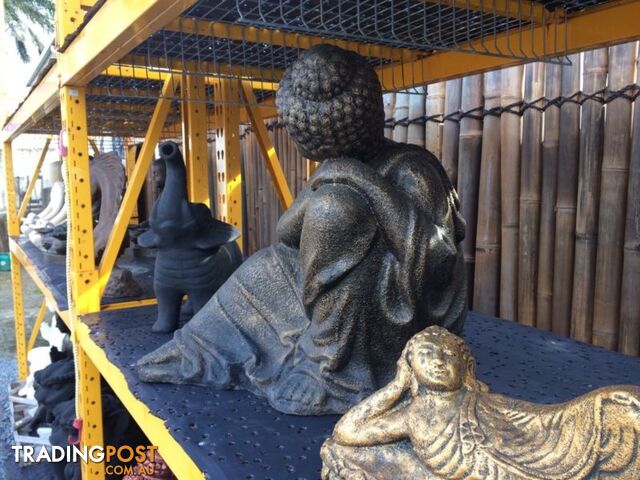 STATUE BUDDHA RESTING 70cm (BLK GOLD)