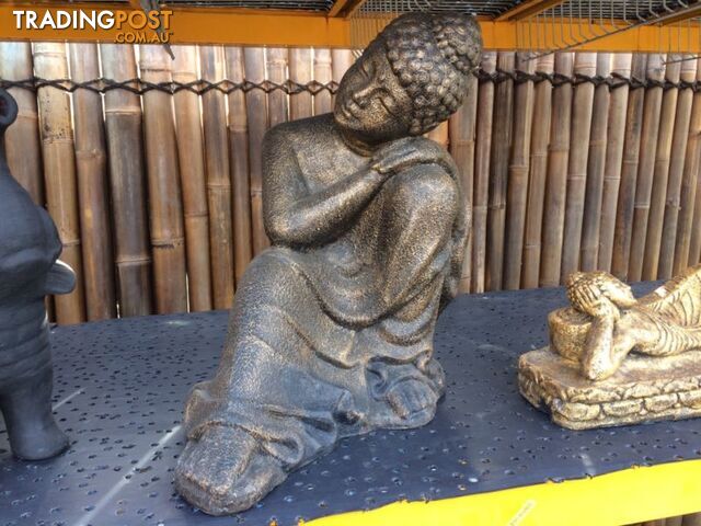 STATUE BUDDHA RESTING 70cm (BLK GOLD)