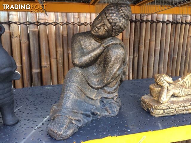 STATUE BUDDHA RESTING 70cm (BLK GOLD)