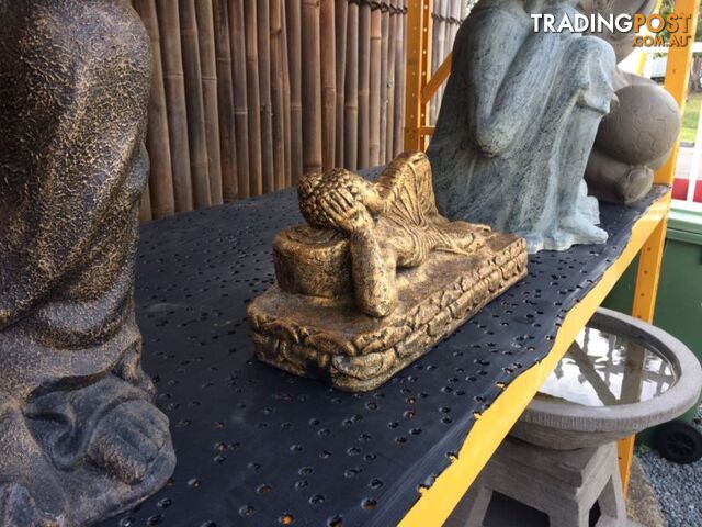 SLEEPING BUDDHA 50cm STATUE (BLK GOLD)