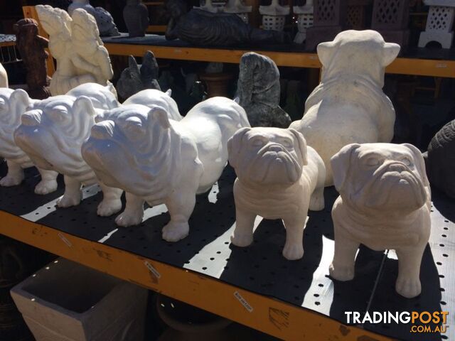 STATUE ANIMAL STANDING BULLDOG 60x32x22cmÂ ( WHT)