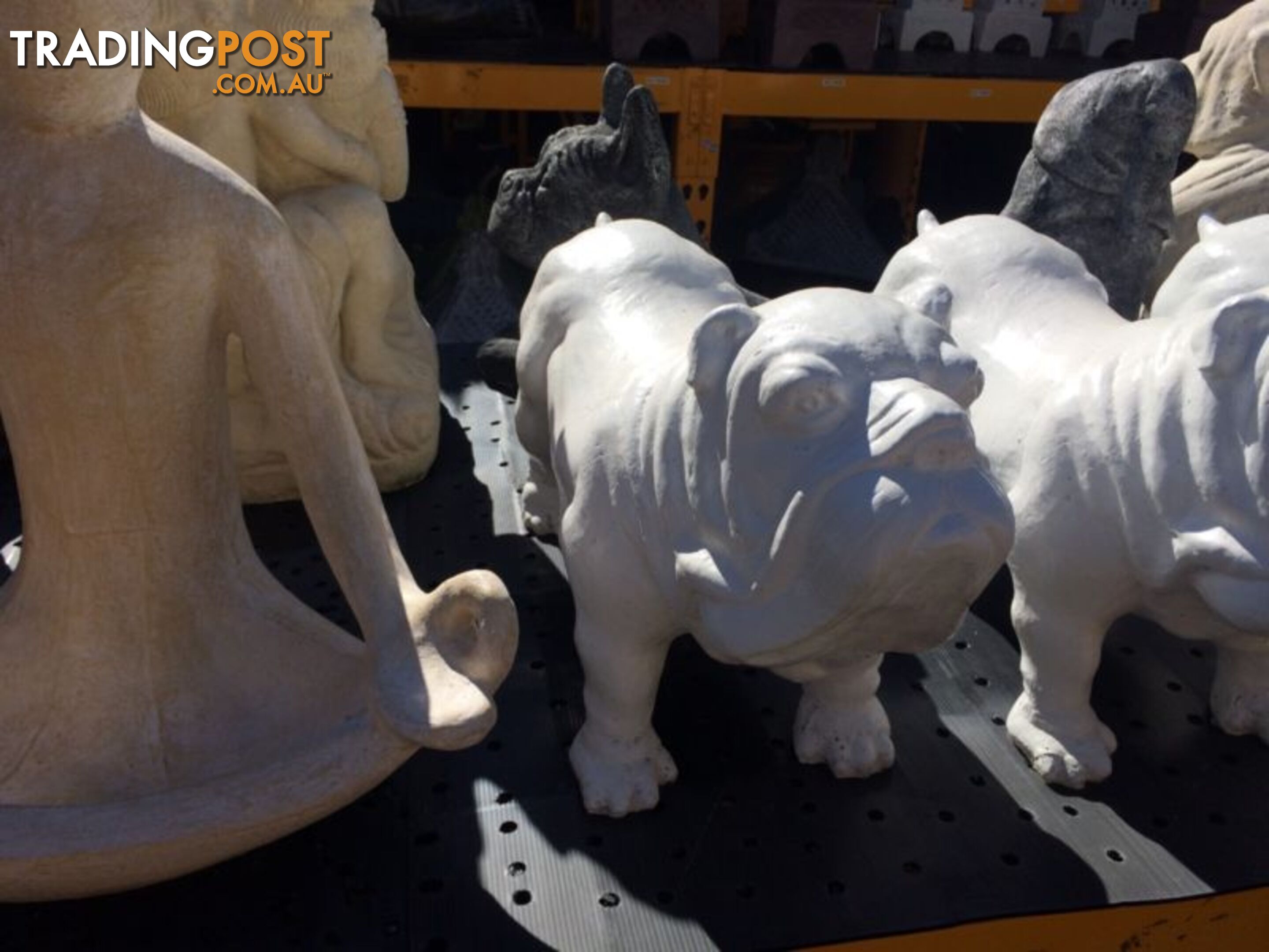 STATUE ANIMAL STANDING BULLDOG 60x32x22cmÂ ( WHT)