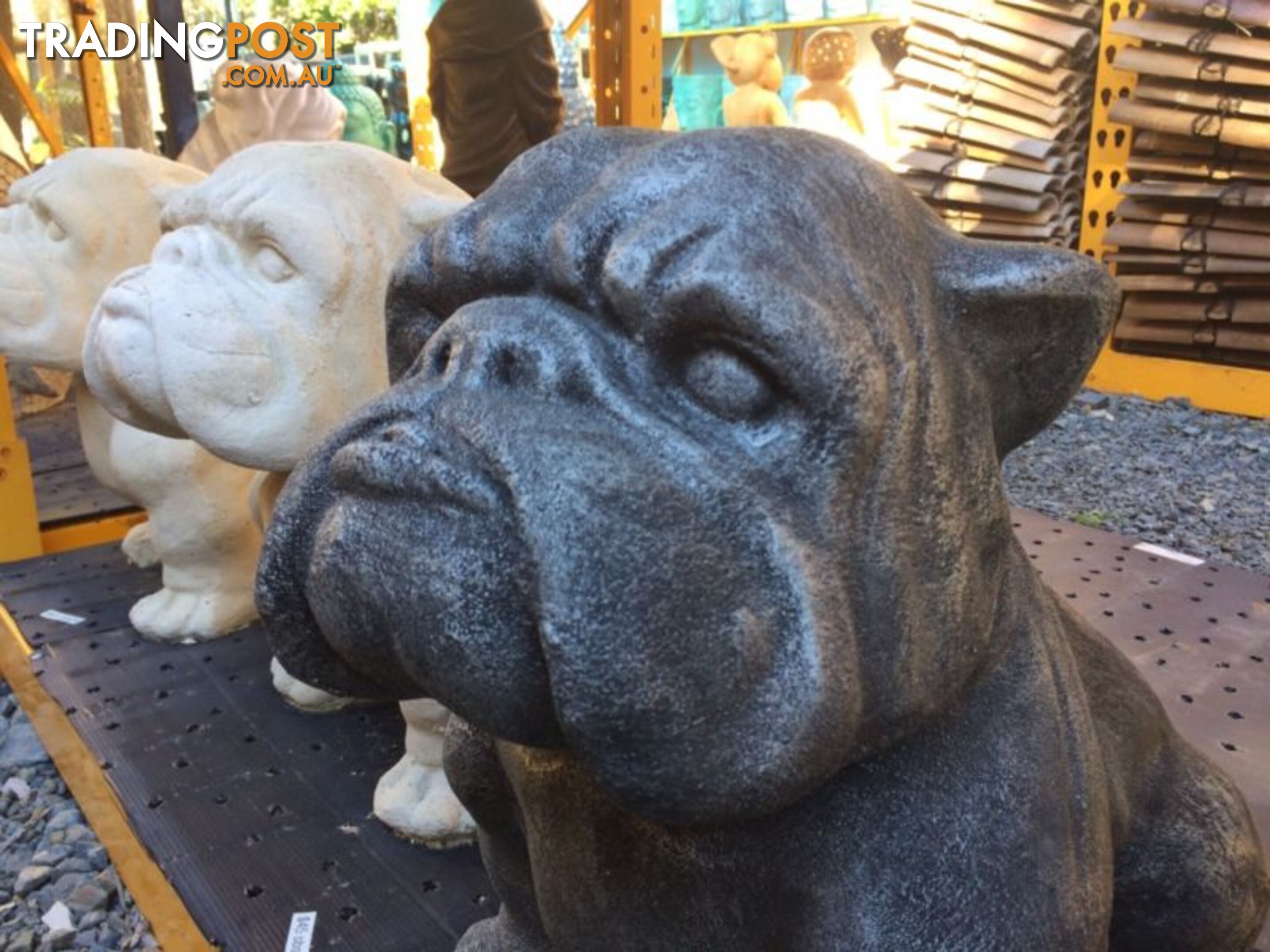 STATUE ANIMAL BULLDOG BIG (SILVER)