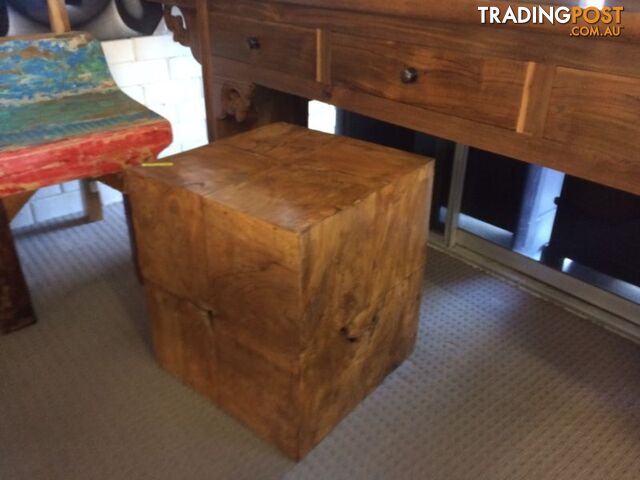 TEAK SQUARE TABLE PLANT STAND