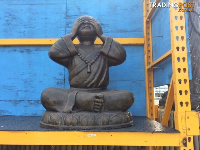 STATUE SITTING SHAOLIN NO SEE (BLK GOLD)
