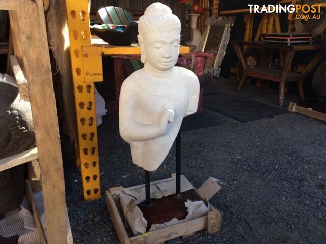 STATUE STONE BUST ON STAND 90cm (WHITE)