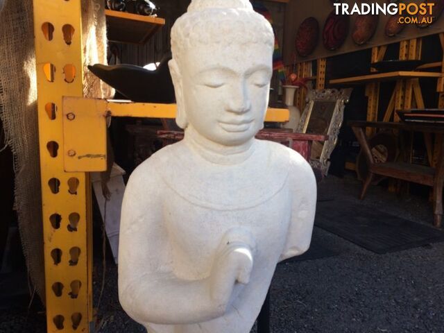 STATUE STONE BUST ON STAND 90cm (WHITE)