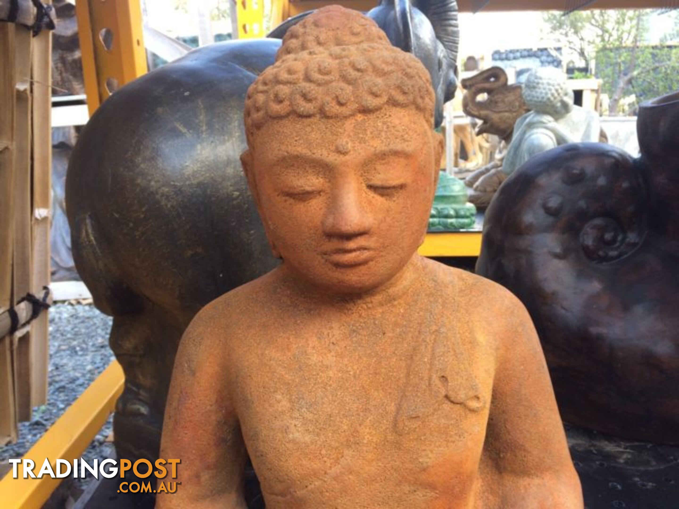 STATUE SITTING BUDDHA 52cm (RUSTIC)