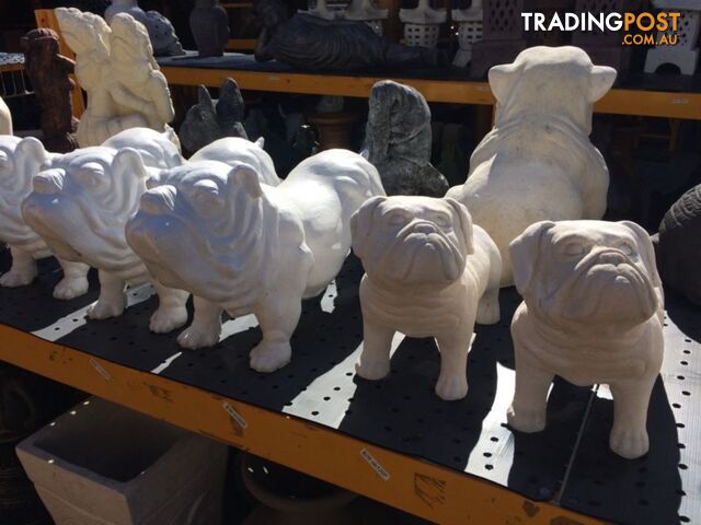 STATUE ANIMAL STANDING BULLDOG 30cm (CREAM) - photo 3 of 4
