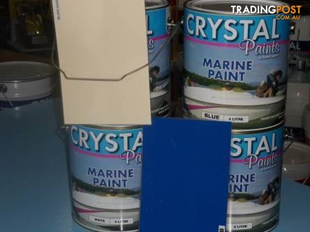 MARINE PAINT 1 X 4 LITRES WHITE 1 X 1 LITRE BLUE CAN BE ROLL