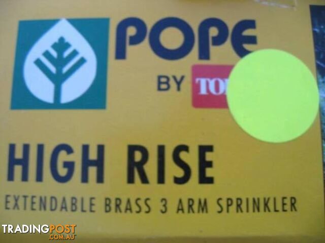 POPE HIGH RISE EXTENDABLE BRASS 3 ARM SPRINKLER NEW IN BOX