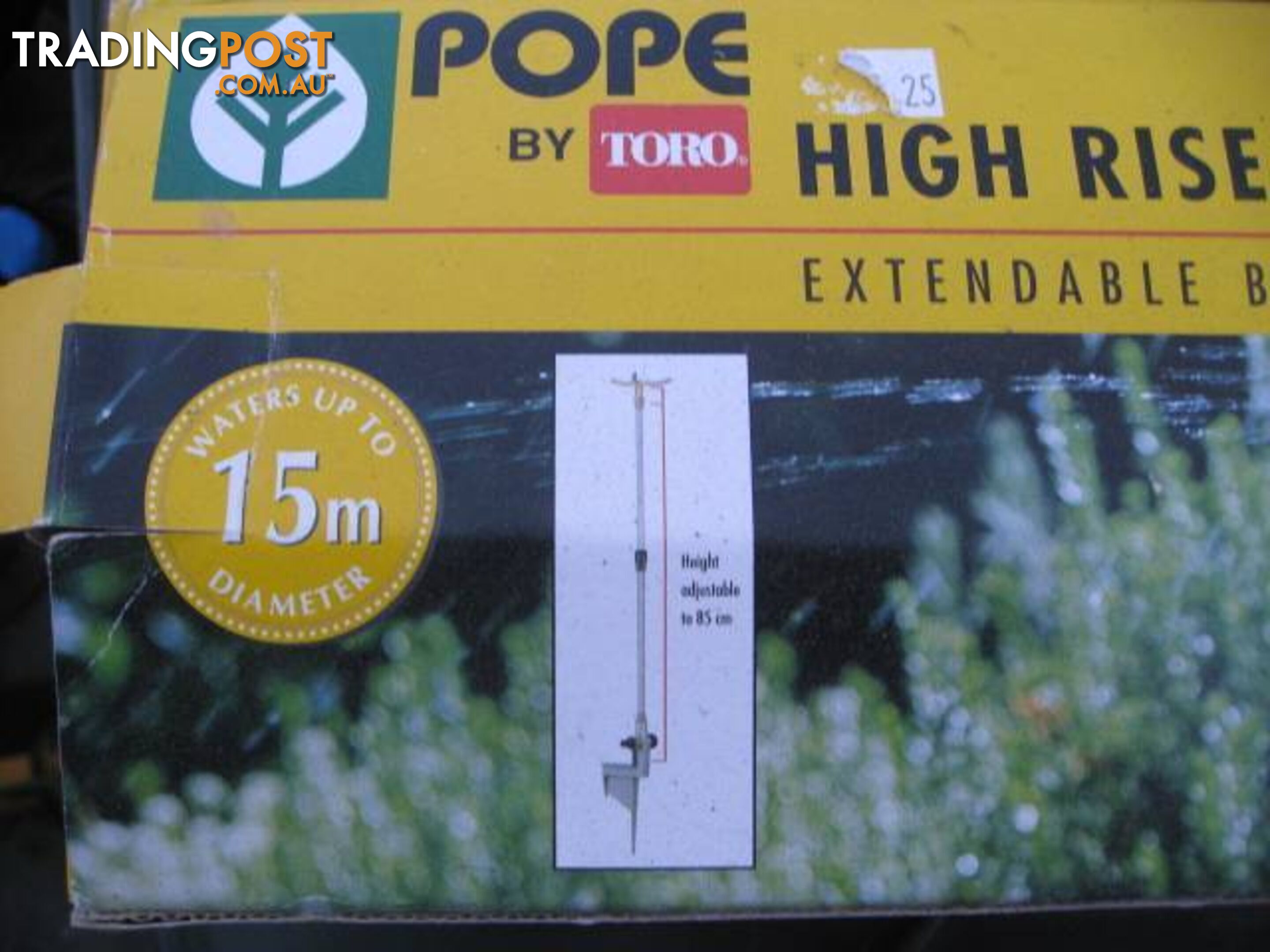 POPE HIGH RISE EXTENDABLE BRASS 3 ARM SPRINKLER NEW IN BOX