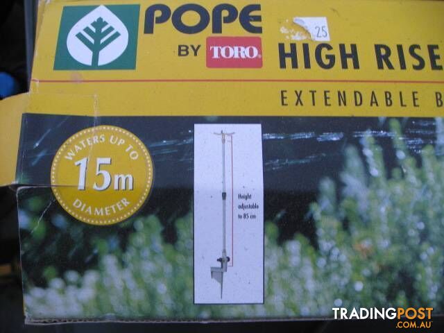 POPE HIGH RISE EXTENDABLE BRASS 3 ARM SPRINKLER NEW IN BOX