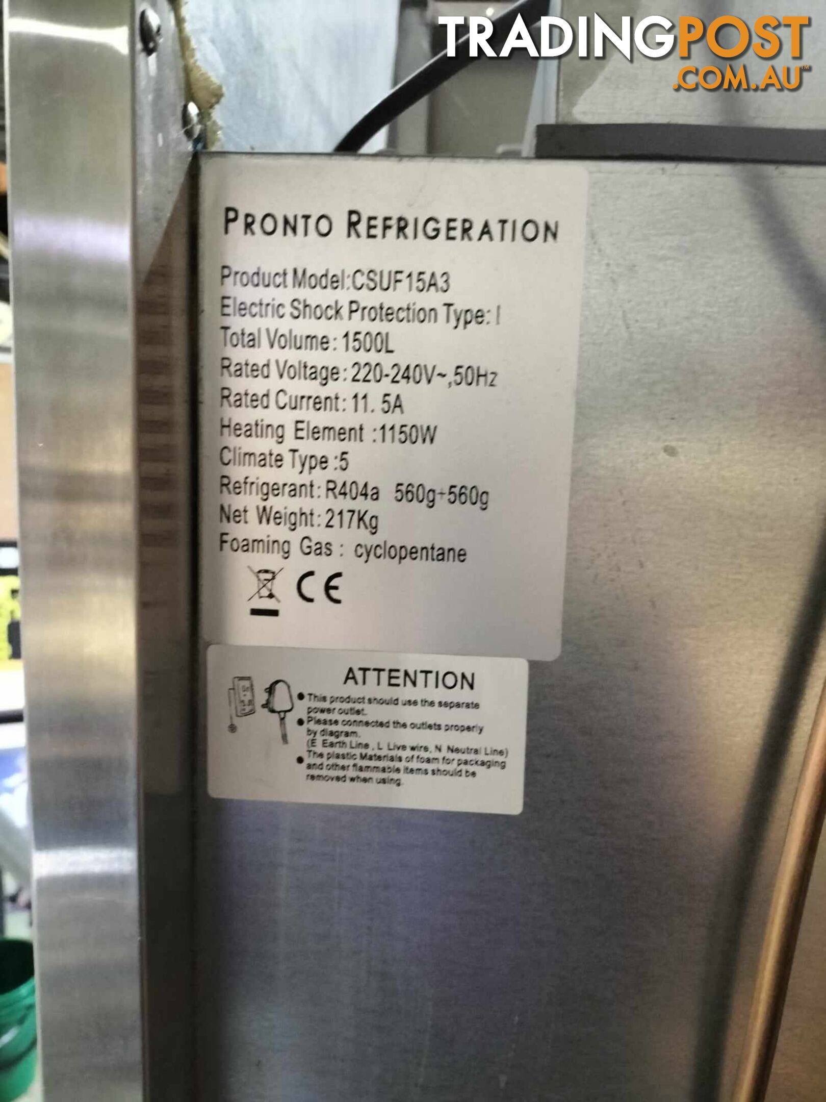 "PRICED 2 SELL TODAY!!!" BARGAIN Pronto Stainless Steel 1500 LITRE Commercial Refrigerator