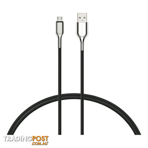 Cygnett Armoured 2M Braided Lightning to USB-A Cable - Black