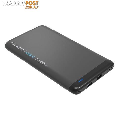 Cygnett ChargeUp Pro 20000mAh USB-C 63W Power Delivery Power Bank  - Black