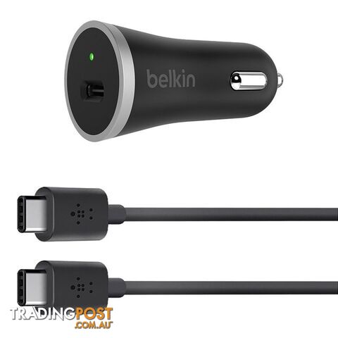 Belkin 15W USB-C Car Charger with USB-C Cable - Black