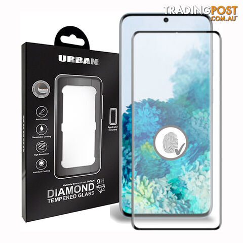 Urban Diamond Tempered Glass Screen Protector For Samsung S20+ Plus - GLASSGS20PDIABLK - Black - 9017236607355