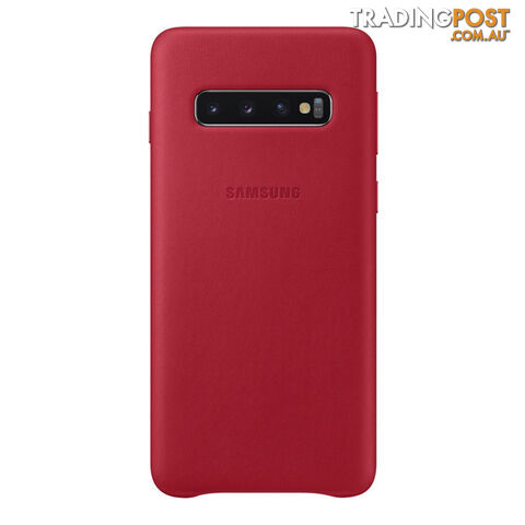 Samsung Galaxy S10 Leather Back Cover - Red