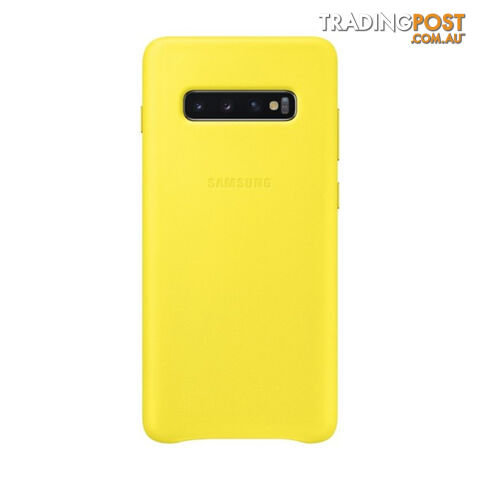 Samsung Galaxy S10+ Plus Leather Back Cover - Yellow