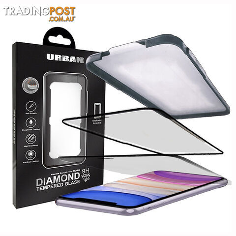 Urban Diamond Tempered Glass Screen Protector For iPhone 11 - GLASSIP61DIABLK - Black - 9017236607041