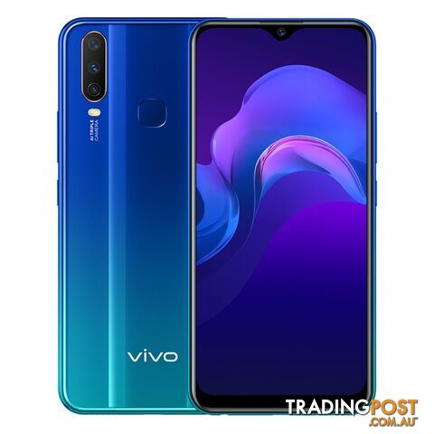 vivo Y12 (Dual Sim 4G/4G, 64GB/3GB) - Aqua Blue - vivo 1094 - Blue - VIVOY12BLU