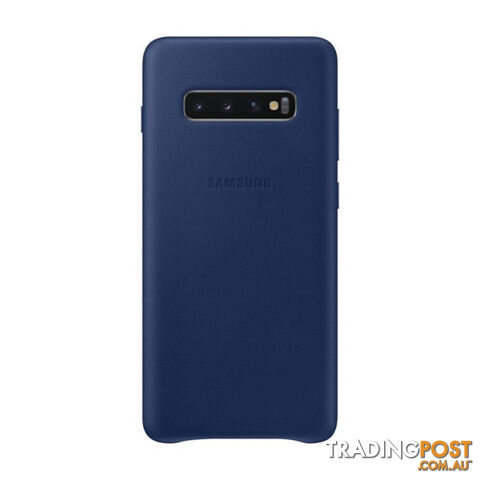 Samsung Galaxy S10+ Plus Leather Back Cover - Navy