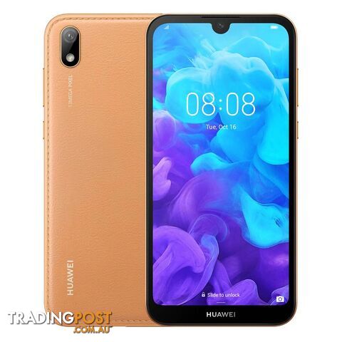 Huawei Y5 2019 (Dual SIM 4G/4G, 32GB/2GB, Faux Leather) - Amber Brown - AMN-LX2...