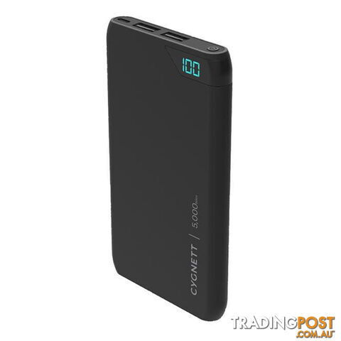 Cygnett ChargeUp Boost 5K 5000mAh 2.4A Power Bank - Black - CY2499PBCHE - Black - 848116019352