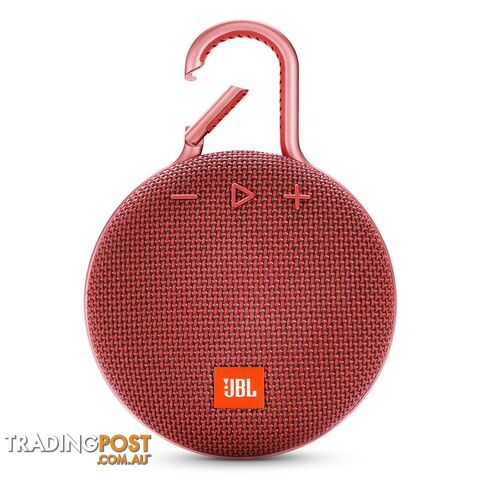JBL Clip 3 Portable Bluetooth Speaker With Carabiner - Red - JBLCLIP3RED - Red - 6925281933042