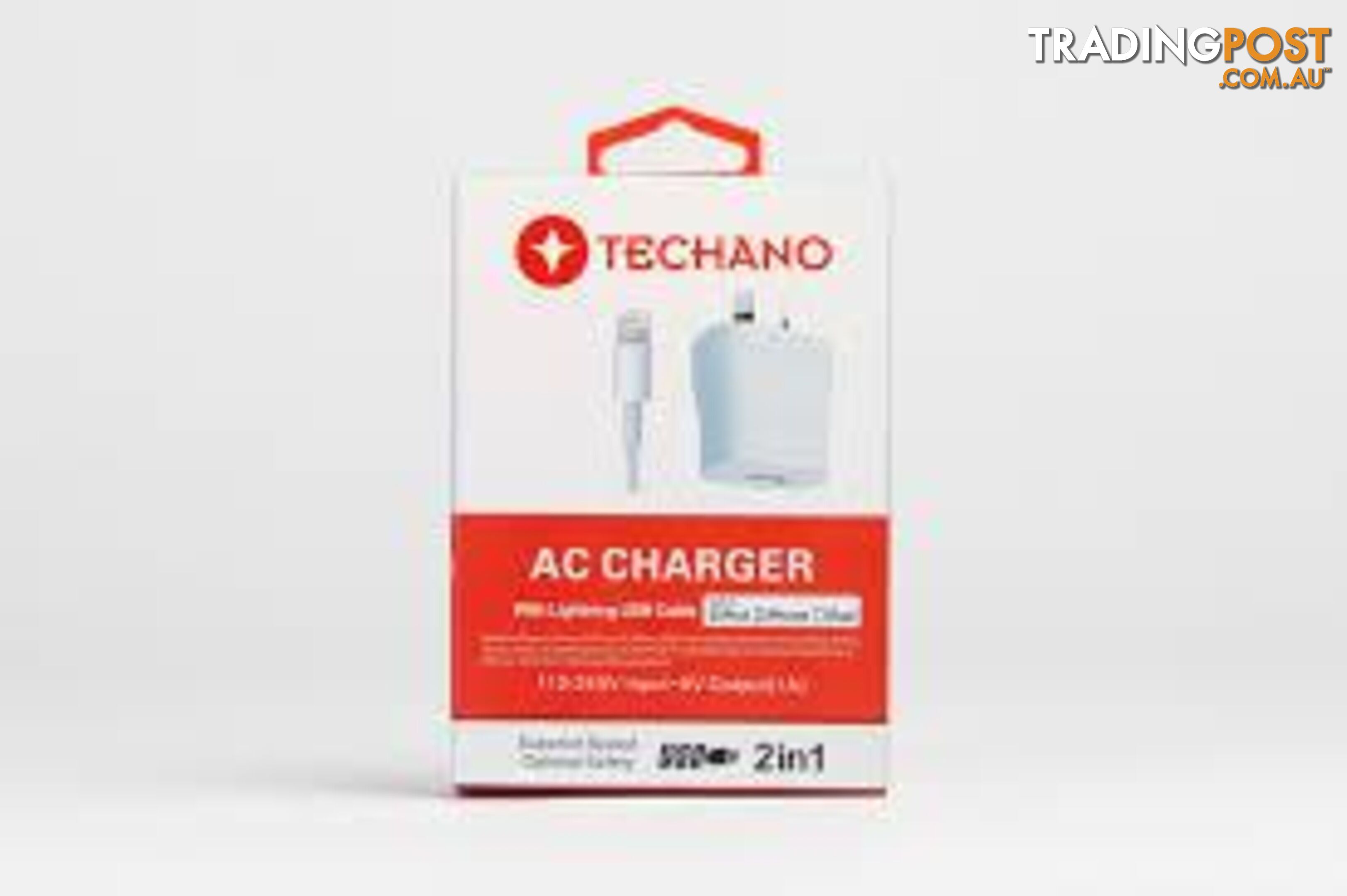 Techano AC Charger Kit with Lightning USB Cable - 608E43 - Charging & Power