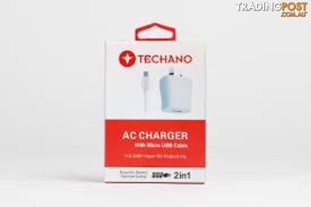 Techano AC Charger Kit with Micro USB Cable - 14C61A - Charging & Power