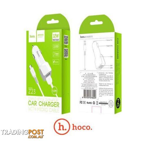 Hoco - 12W Car Chargers - 4BABA0 - Charging & Power