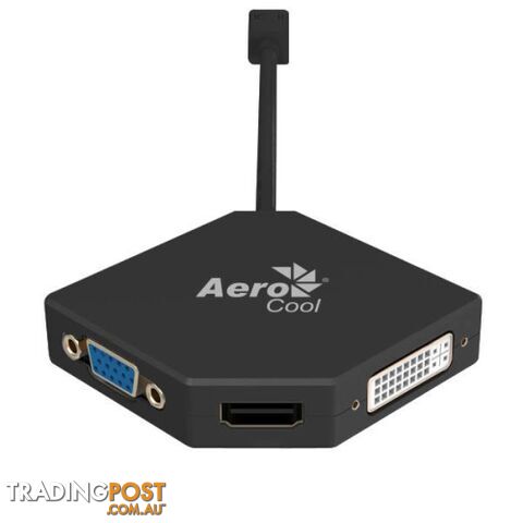 Aero Cool ASA Mini DP to HDMI / VGA / DVI Adapter - 1001125 - Computer Accessories