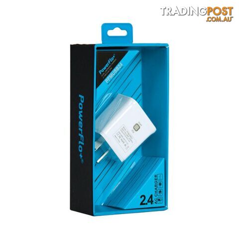 Powerflo+ Dual USB Wall Plug 2.4A - 1001047 - Charging & Power