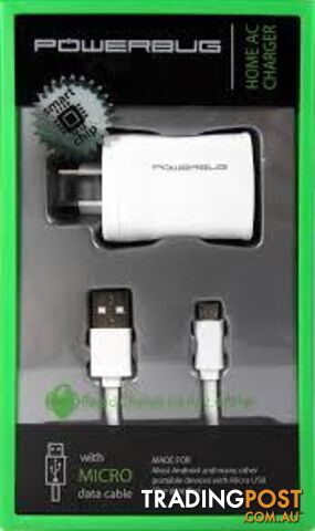 Powerbug Home AC Charger w/ Type C Cable - 3ED2DC - Charging & Power