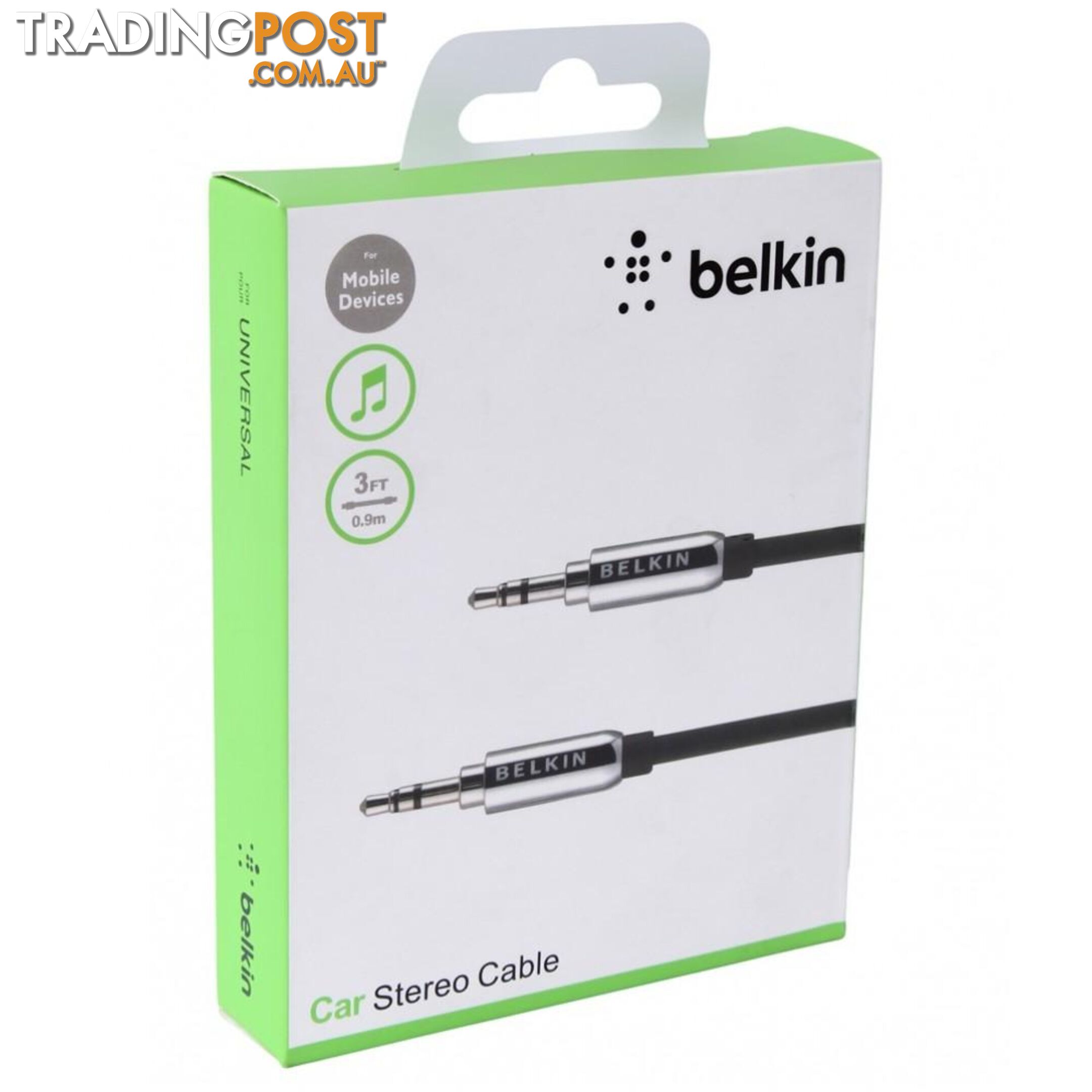 Belkin - 0.9M Car Stereo Cable - 123456915 - Headphones & Sound