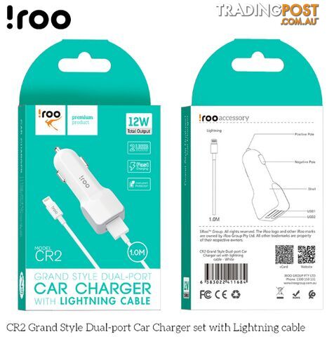 iRoo - 12W Car Chargers - 1001213 - Car Accessories