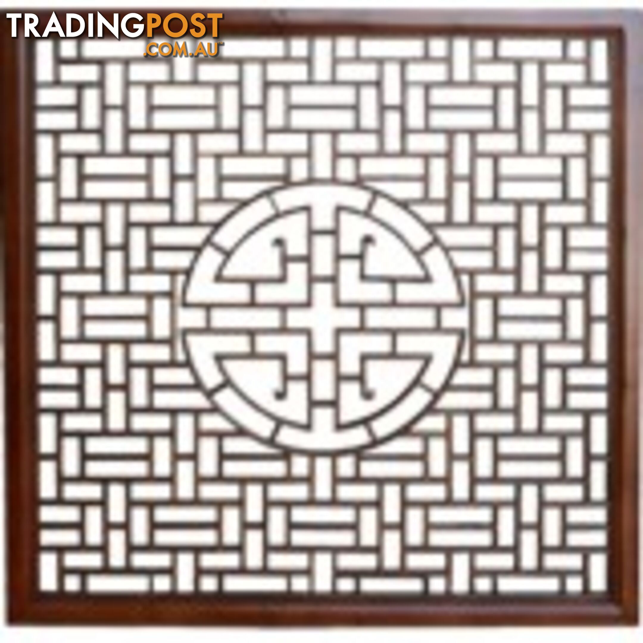 New Chinese Art Square Lattice Wall Hanging Screen