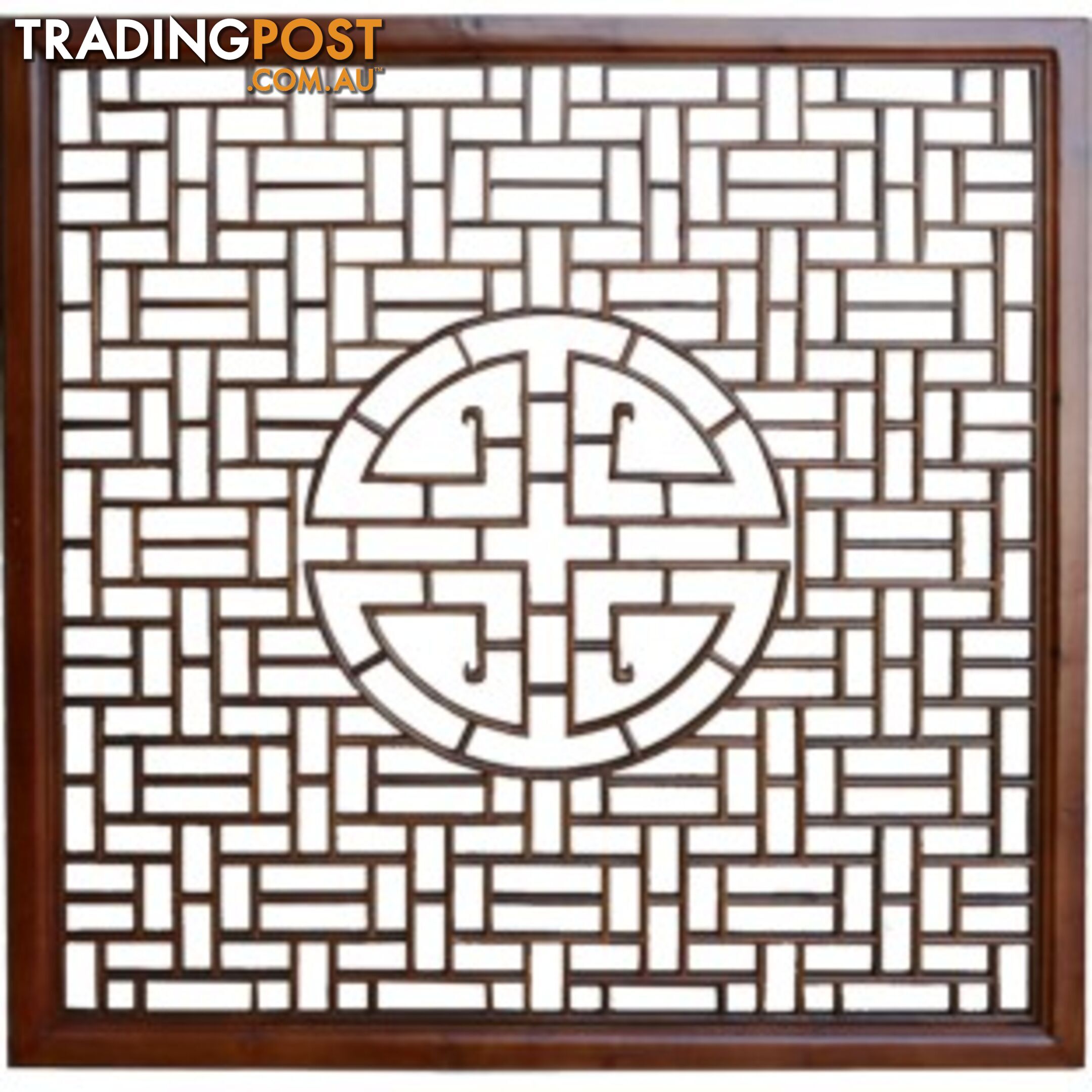 New Chinese Art Square Lattice Wall Hanging Screen