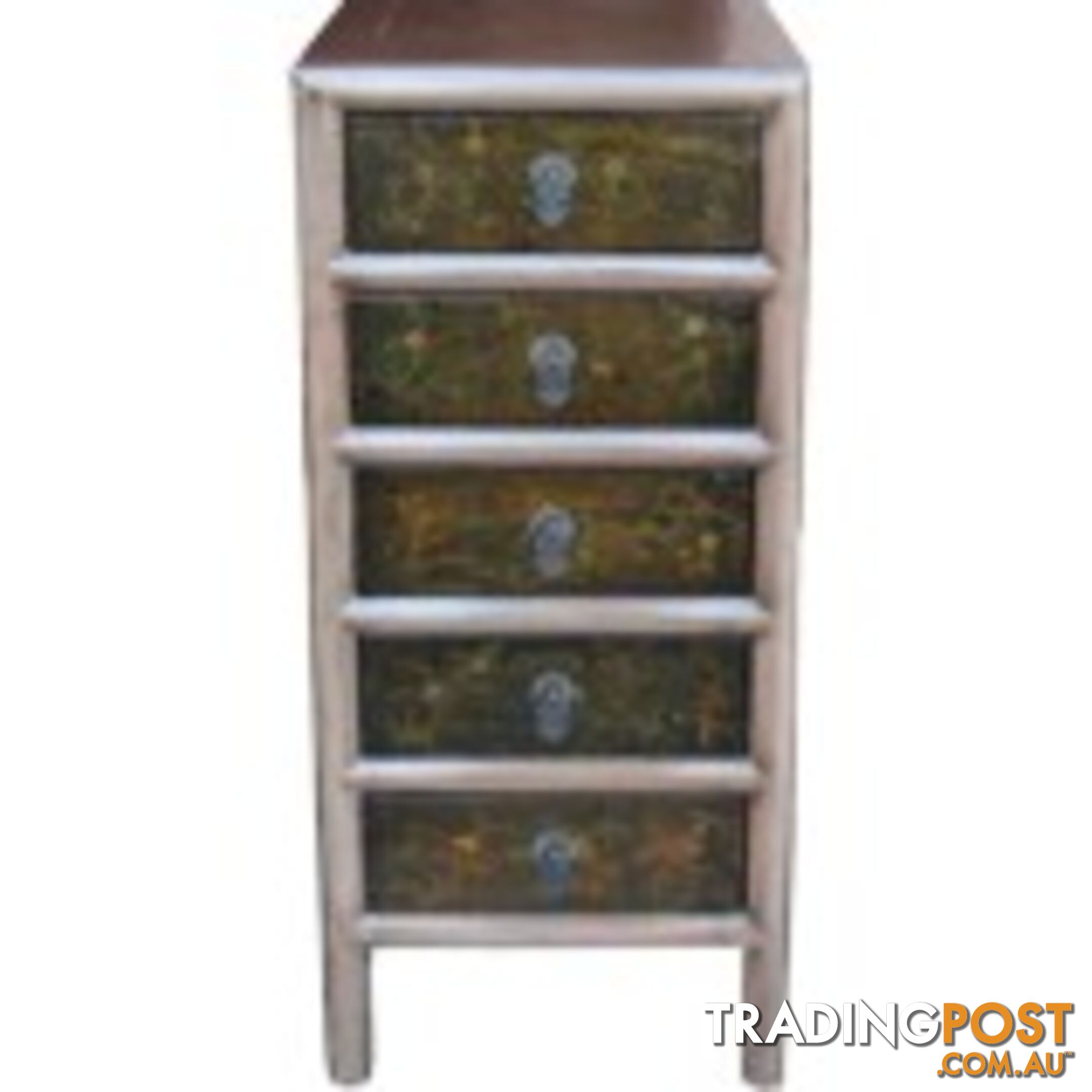 Original Five Drawers Painted Tall Boy