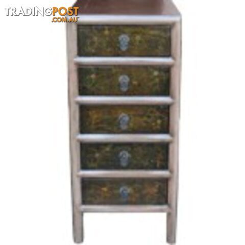 Original Five Drawers Painted Tall Boy
