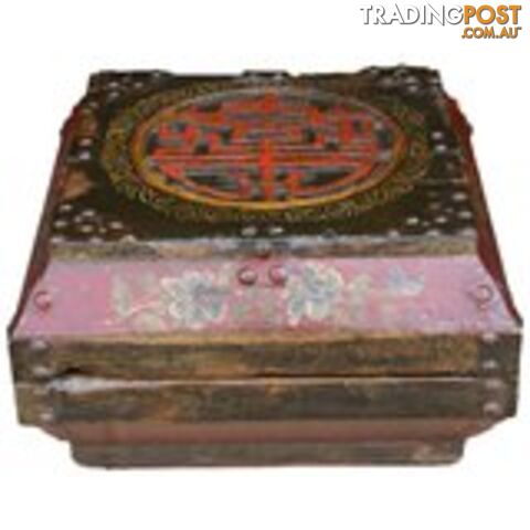 Chinese Antique Wood Box with Carvings