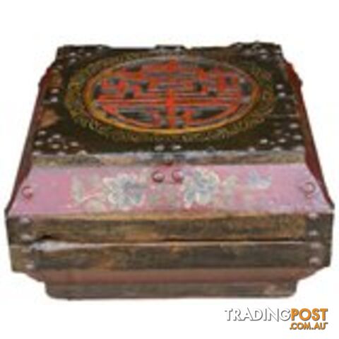 Chinese Antique Wood Box with Carvings