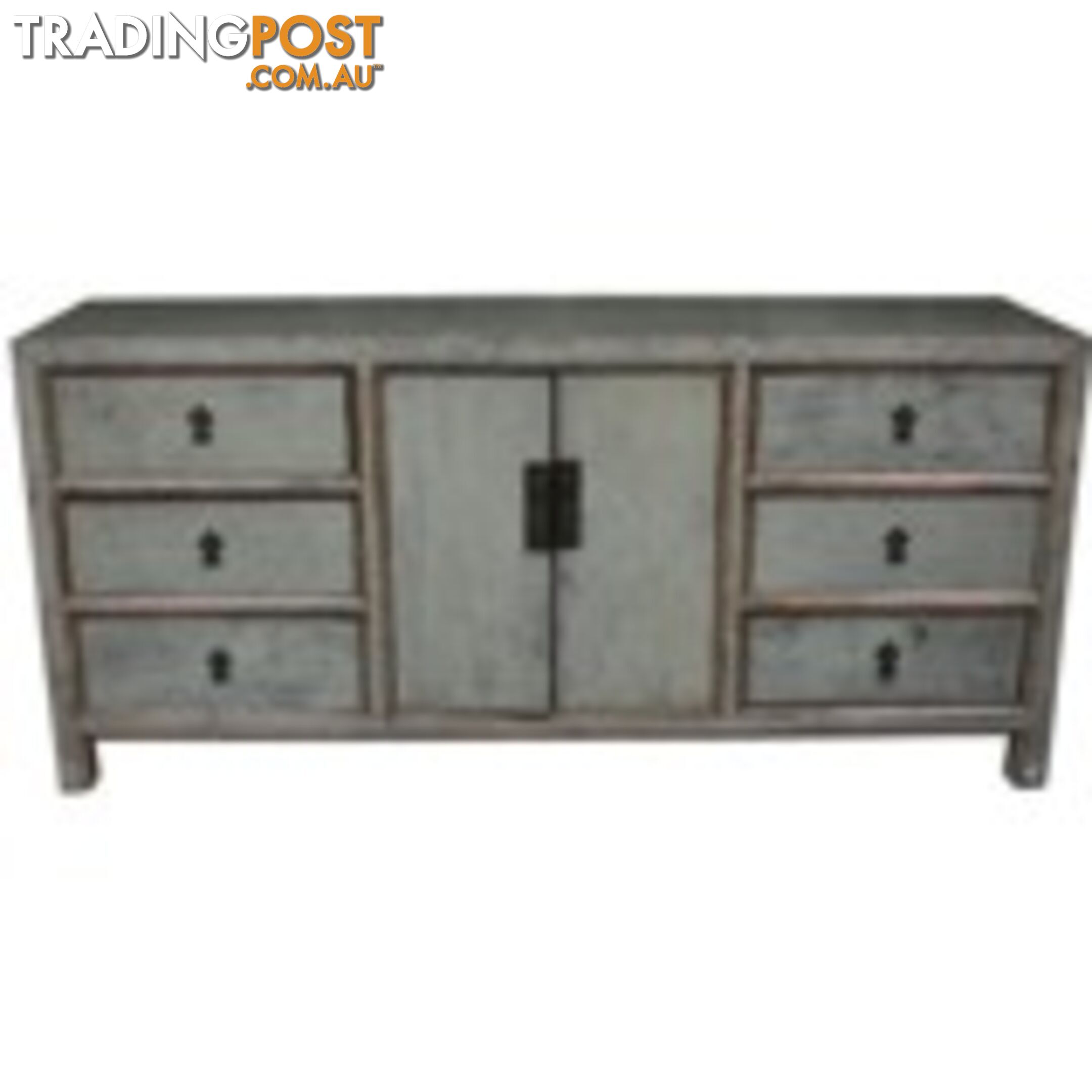 Large Solid Multi Drawers Grey Chinese Sideboard Buffet